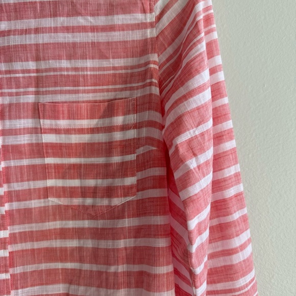 J. Crew 100% Cotton Striped Button Down Long Sleeve Shirt Salmon Size XS - Picture 4 of 8